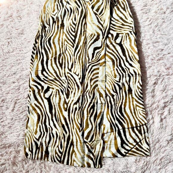 Evan Picone Dresses & Skirts - Vintage Statement Zebra Animal Print Hipster Indie Popart Linen Blend Wrap Skirt